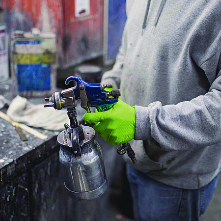 Heavy-Duty Industrial Nitrile Gloves, Powder-Free, Medium, 8 mil Thick, 9.5