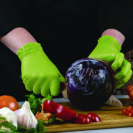 Heavy-Duty Industrial Nitrile Gloves, Powder-Free, Medium, 8 mil Thick, 9.5