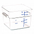 Squares Polycarbonate Food Storage Container, 12 qt, 11.13 x 11.13 x 8.25, Clear, Plastic (1195407)