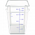 Squares Polycarbonate Food Storage Container, 22 qt, 11 13 x 11.13 x 15.72, Clear, Plastic (1195607)