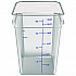Squares Polycarbonate Food Storage Container, 22 qt, 11 13 x 11.13 x 15.72, Clear, Plastic (1195607)
