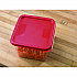 Squares Food Storage Container Lid, 9 x 9 x 0.63, Red, Plastic (1197105)