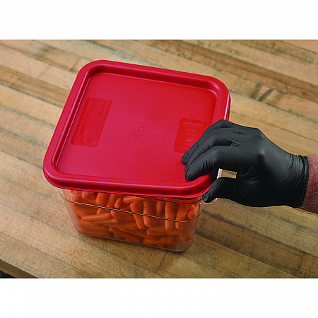 Squares Food Storage Container Lid, 9 x 9 x 0.63, Red, Plastic (1197105)