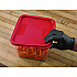 Squares Food Storage Container Lid, 9 x 9 x 0.63, Red, Plastic (1197105)