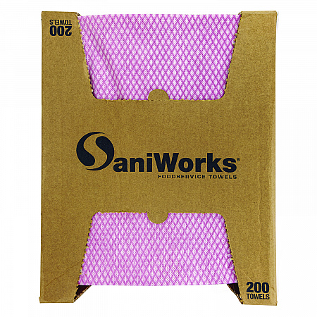 Choice Counter Foodservice Wiper, 1-Ply, 12 x 21, Pink/White, 200/Carton (NF110QCP)