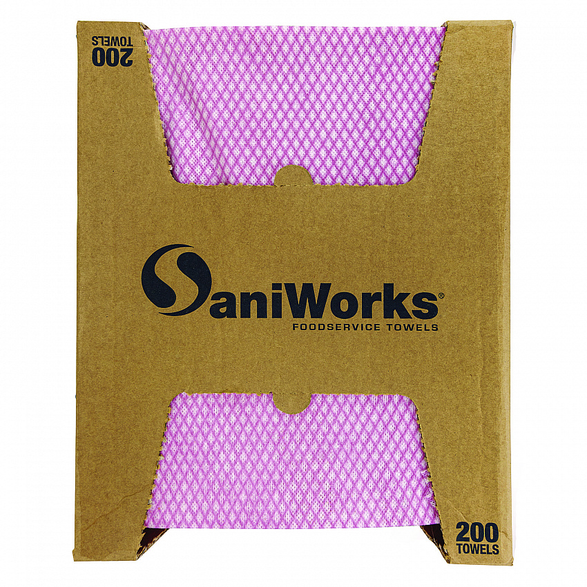 Choice Counter Foodservice Wiper, 1-Ply, 12 x 21, Pink/White, 200/Carton (NF110QCP)