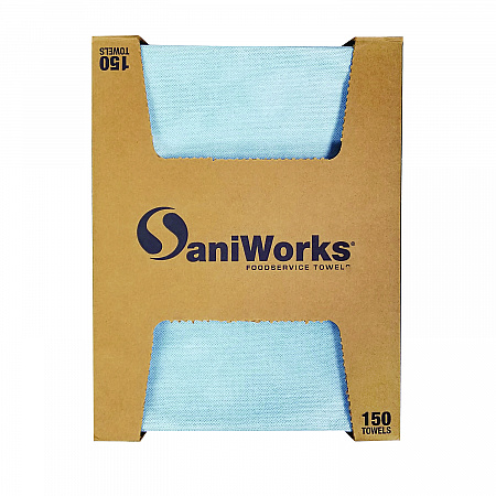 Deluxe Foodservice Wiper, 1-Ply, 13 x 21, Blue, 150/Carton (NF310QCBA)