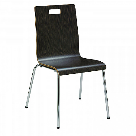 Pedestal Table with Four Espresso Jive Series Chairs, Round, 36