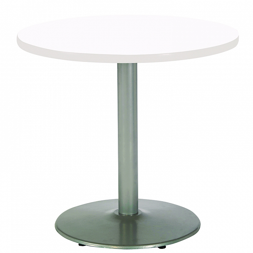 Pedestal Table with Four Navy Kool Series Chairs, Round, 36" Dia x 29h, Designer White (811774036665)