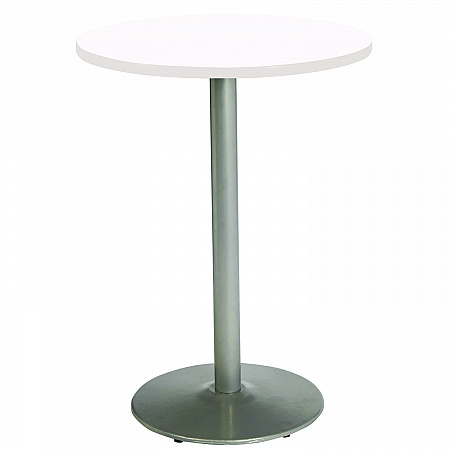 Pedestal Bistro Table with Four Yellow Kool Series Barstools, Round, 36