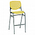 Pedestal Bistro Table with Four Yellow Kool Series Barstools, Round, 36