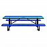 Expanded Steel Picnic Table, Rectangular, 96 x 62 x 29.5, Blue Top, Blue Base/Legs (277153BL)