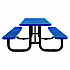 Expanded Steel Picnic Table, Rectangular, 96 x 62 x 29.5, Blue Top, Blue Base/Legs (277153BL)
