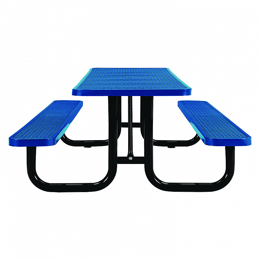 Expanded Steel Picnic Table, Rectangular, 96 x 62 x 29.5, Blue Top, Blue Base/Legs (277153BL)