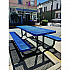 Expanded Steel Picnic Table, Rectangular, 96 x 62 x 29.5, Blue Top, Blue Base/Legs (277153BL)
