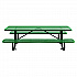 Expanded Steel Picnic Table, Rectangular, 96 x 62 x 29.5, Green Top, Green Base/Legs (277153GN)
