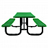 Expanded Steel Picnic Table, Rectangular, 96 x 62 x 29.5, Green Top, Green Base/Legs (277153GN)