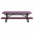 Expanded Steel Picnic Table, Rectangular, 96 x 62 x 29.5, Red Top, Red Base/Legs (277153RD)