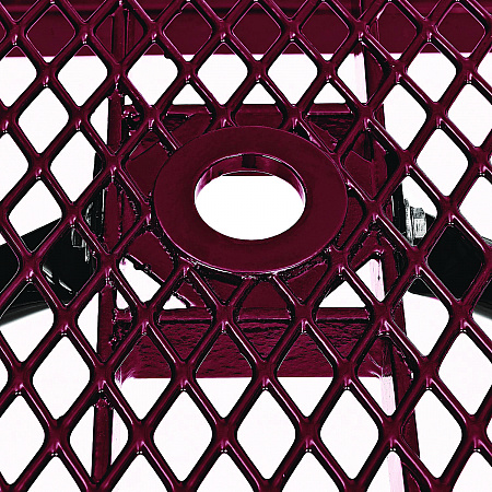 Expanded Steel Picnic Table, Rectangular, 96 x 62 x 29.5, Red Top, Red Base/Legs (277153RD)