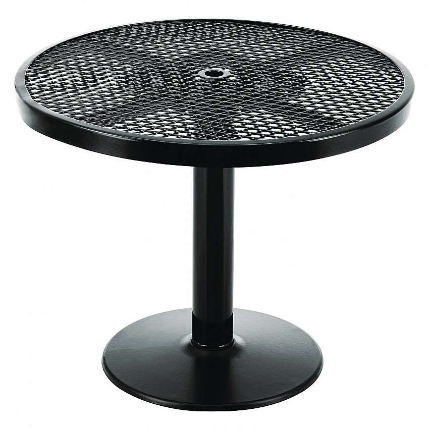 Outdoor Dining Set, Round, 36" dia x 29"h, Black Top, Black Base/Legs (348122BK)
