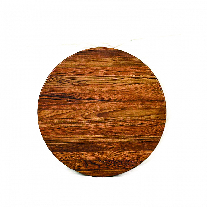 Topalit Tables, Round, 24" dia x 44"h, Teak Top, Black Iron Base/Legs (106P24R8)