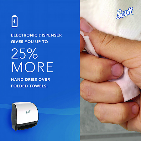 Slimroll Electronic Towel Dispenser, 12.35 x 7.25 x 11.8, White/Black (47259)