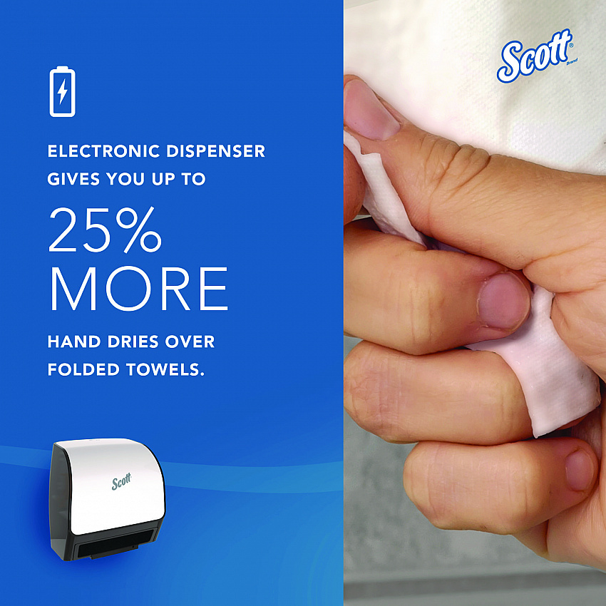 Slimroll Electronic Towel Dispenser, 12.35 x 7.25 x 11.8, White/Black (47259)