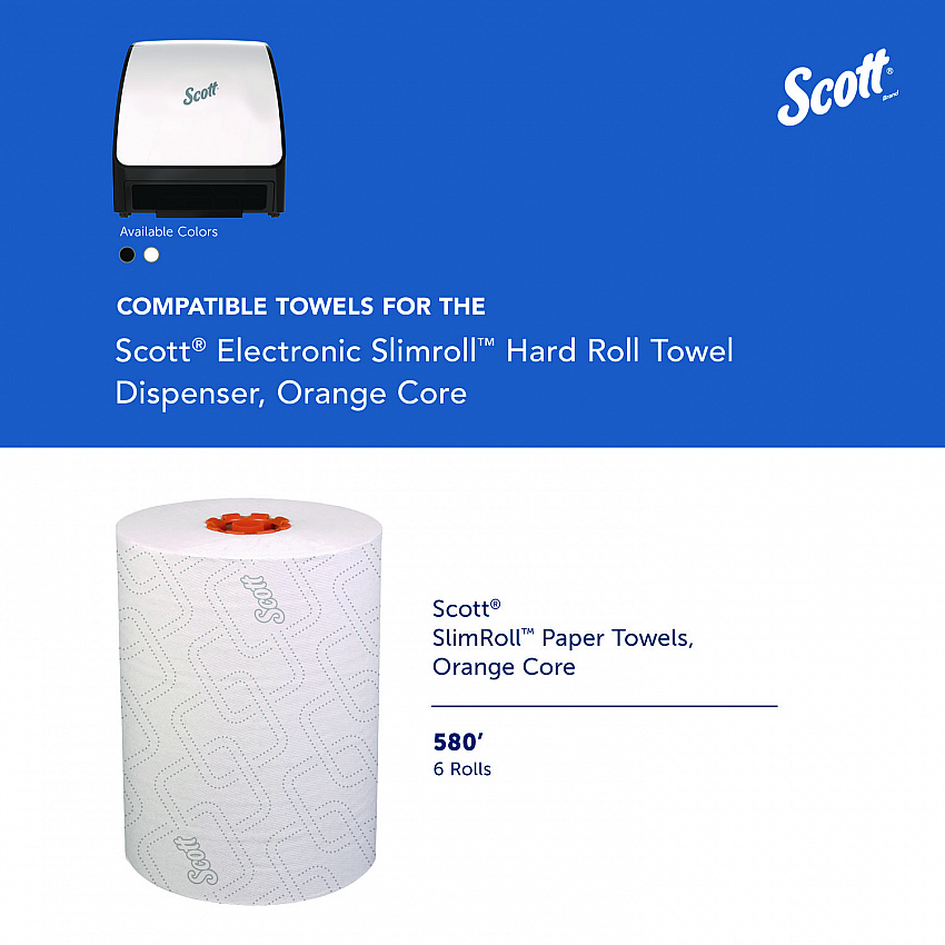 Slimroll Electronic Towel Dispenser, 12.35 x 7.25 x 11.8, White/Black (47259)