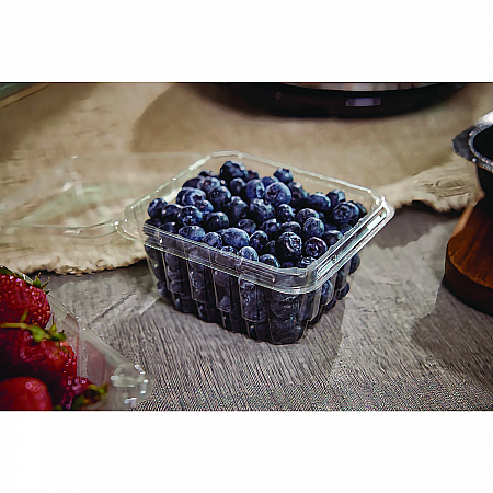 Blueberry Modular Clamshell, 32 oz, 7.25 x 7.5 x 3.06, Clear, Plastic, 180/Carton (YYA9779)