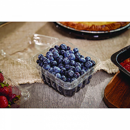 Blueberry Modular Clamshell, 32 oz, 7.25 x 7.5 x 3.06, Clear, Plastic, 180/Carton (YYA9779)