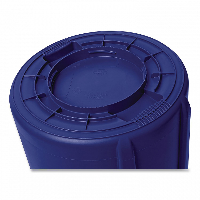 Brute Container, 10 gal, Plastic, Blue (1779699CT)