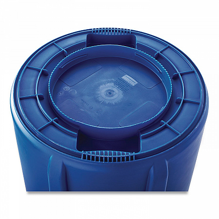 Brute Container, 10 gal, Plastic, Blue (1779699CT)