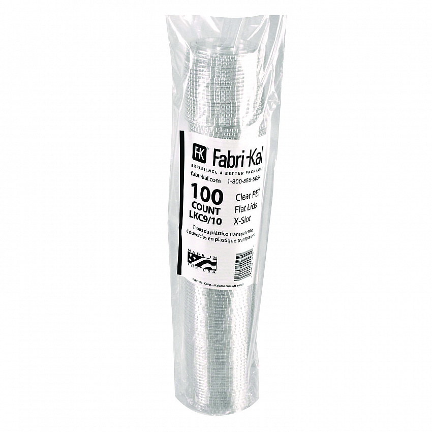 Kal-Clear/Nexclear Drink Cup Lids, X-Style Straw Slot/Flavor Buttons, Fits 9 oz to 10 oz Cold Cups, Plastic, Clear, 2,500/CT (LKC910)