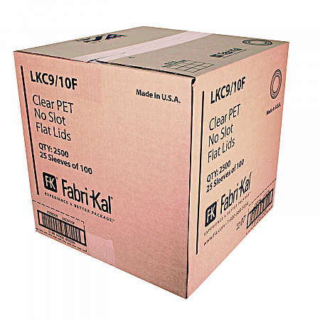 Kal-Clear/Nexclear Drink Cup Lids, Flat Lid with No Slot, Fits 9 oz to 10 oz Cold Cups, Plastic, Clear, 2,500/Carton (LKC910F)
