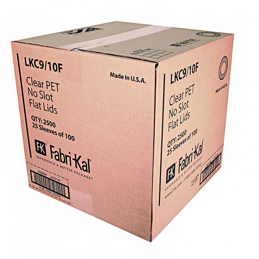 Kal-Clear/Nexclear Drink Cup Lids, Flat Lid with No Slot, Fits 9 oz to 10 oz Cold Cups, Plastic, Clear, 2,500/Carton (LKC910F)