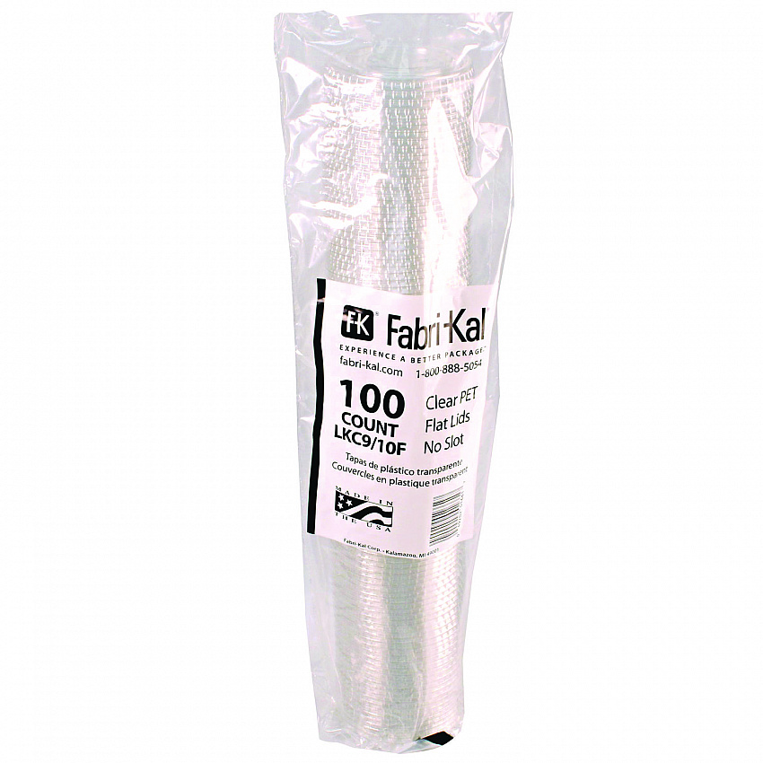 Kal-Clear/Nexclear Drink Cup Lids, Flat Lid with No Slot, Fits 9 oz to 10 oz Cold Cups, Plastic, Clear, 2,500/Carton (LKC910F)