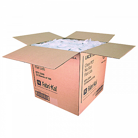 Kal-Clear/Nexclear Drink Cup Lids, Flat Lid with No Slot, Fits 9 oz to 10 oz Cold Cups, Plastic, Clear, 2,500/Carton (LKC910F)
