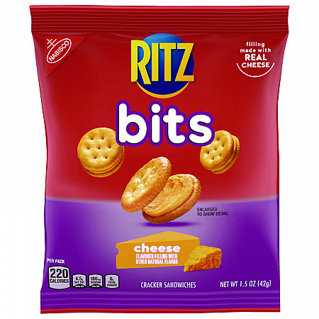 Ritz Bits, Cheese, 1.5 oz Packs, 60/Carton (06834)
