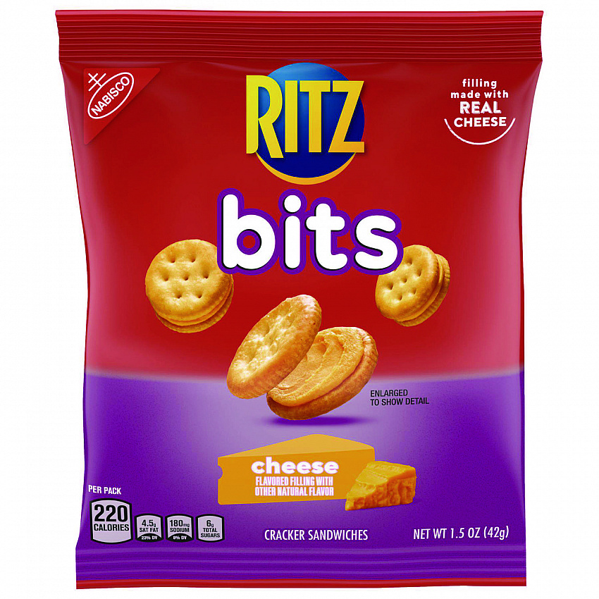 Ritz Bits, Cheese, 1.5 oz Packs, 60/Carton (06834)