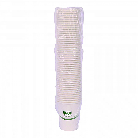 GreenStripe Renewable and Compostable Hot Cups, 8 oz, Paper, White/Green, 50/Pack, 20 Packs/Carton (EPBHC8GS)