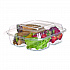 Renewable and Compostable Clear Clamshell Hinged Food Containers, 3 Compartments, 8 x 8 x 3, Plastic, 80/Pack, 2 Packs/Carton (EPLC83)