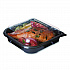 BlueStripe Premium Take-Out Containers, 6.77 x 6.6 x 2.31, Black/Clear, Base/Lid Combo, Plastic, 150/Carton (EPPTOR7)