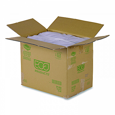 Renewable and Compostable Rectangular Deli Containers with Lid, 8 oz, 3 x 4.83 x 1.5, Clear, Plastic, 50/Pack, 4 Packs/Carton (EPRC8)