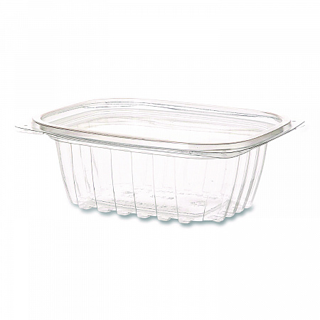 Renewable and Compostable Rectangular Deli Containers with Lid, 12 oz, 2 x 4 x 2, Clear, Plastic, 100/Pack, 3 Packs/Carton (EPRC12)