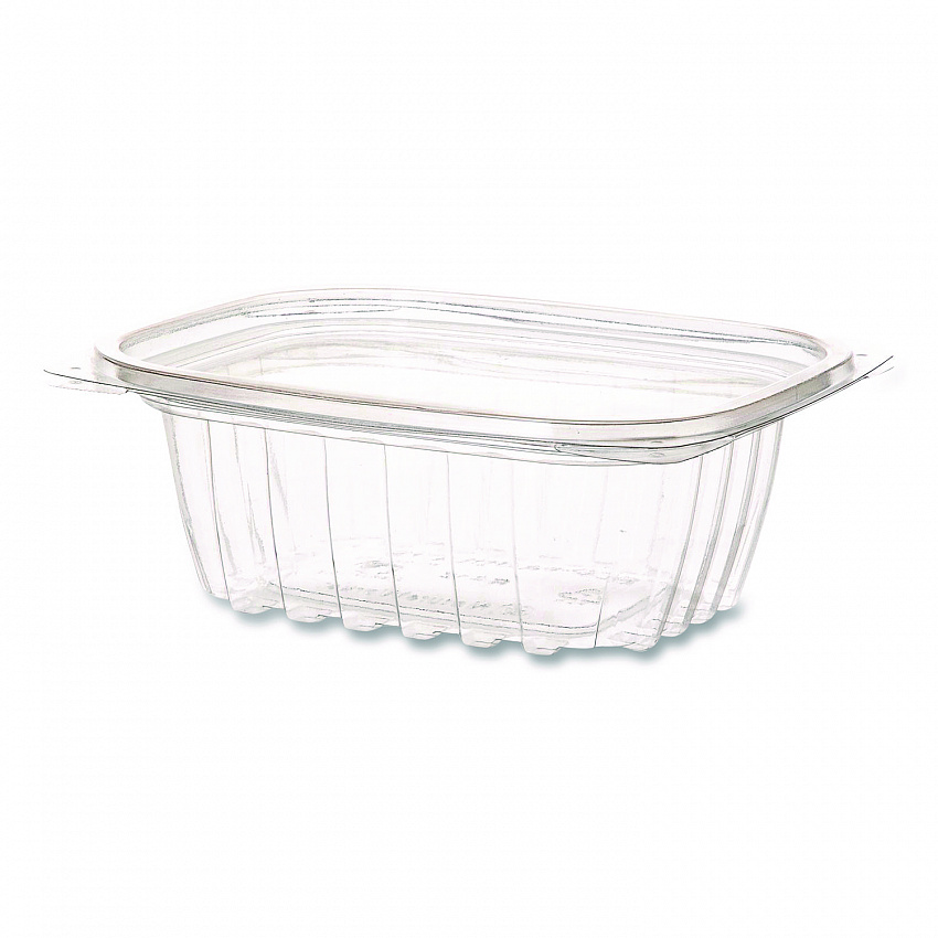 Renewable and Compostable Rectangular Deli Containers with Lid, 12 oz, 2 x 4 x 2, Clear, Plastic, 100/Pack, 3 Packs/Carton (EPRC12)