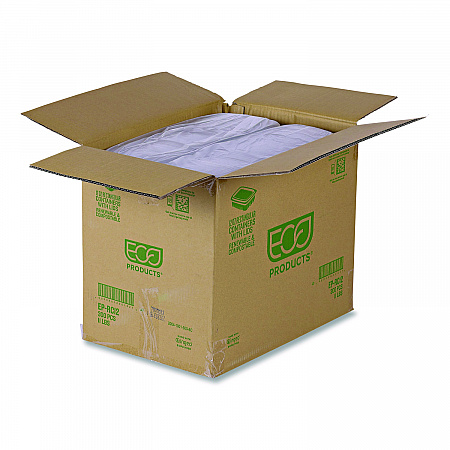 Renewable and Compostable Rectangular Deli Containers with Lid, 12 oz, 2 x 4 x 2, Clear, Plastic, 100/Pack, 3 Packs/Carton (EPRC12)