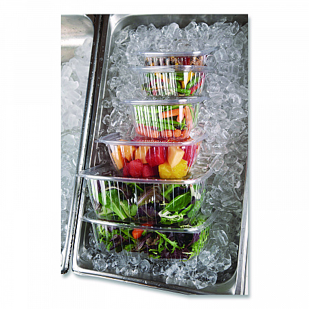 Renewable and Compostable Rectangular Deli Containers with Lid, 16 oz, 3 x 4 x 3, Clear, Plastic, 100/Pack, 3 Packs/Carton (EPRC16)