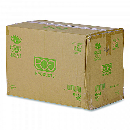 Renewable and Compostable Rectangular Deli Containers with Lid, 16 oz, 3 x 4 x 3, Clear, Plastic, 100/Pack, 3 Packs/Carton (EPRC16)
