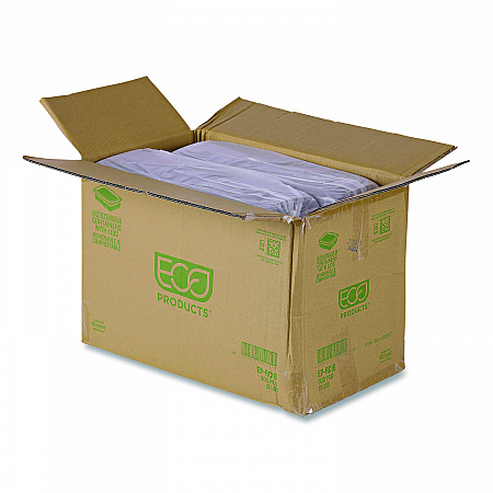 Renewable and Compostable Rectangular Deli Containers with Lid, 16 oz, 3 x 4 x 3, Clear, Plastic, 100/Pack, 3 Packs/Carton (EPRC16)