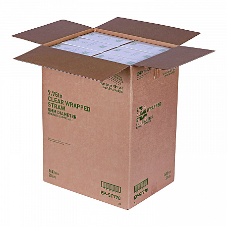 Clear Wrapped Straw, 7.75